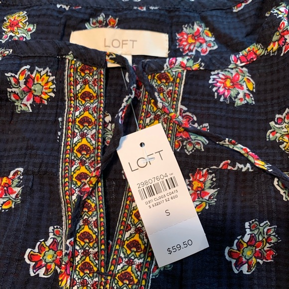 New! Loft Boho navy blue top - Picture 6 of 13